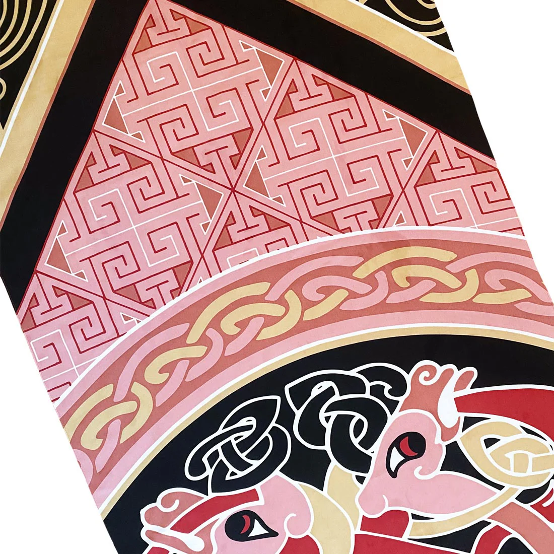 Celtic Elegance  Large Scarf - Baby Pink & Beige - Image 3