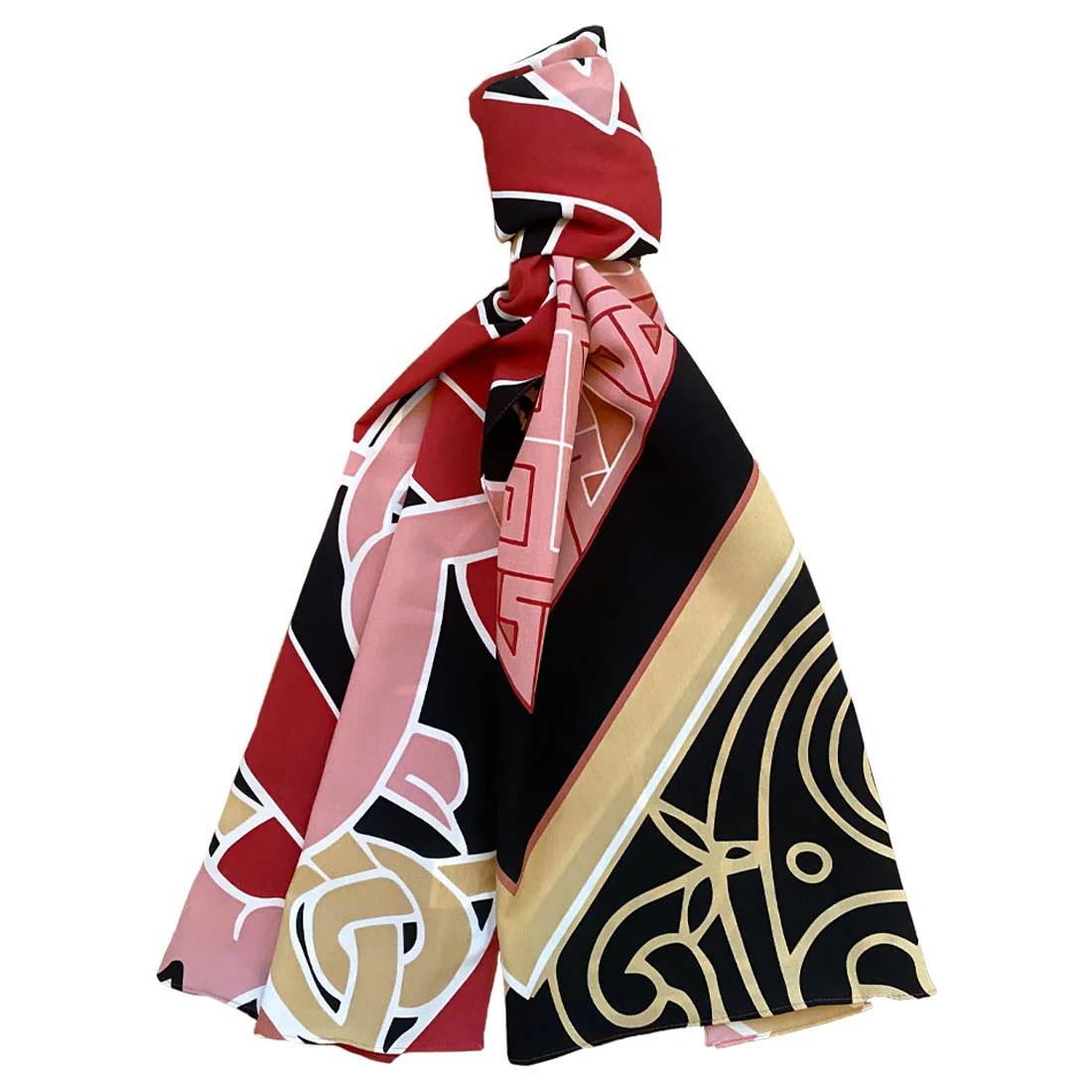 Celtic Elegance  Large Scarf - Baby Pink & Beige - Image 4