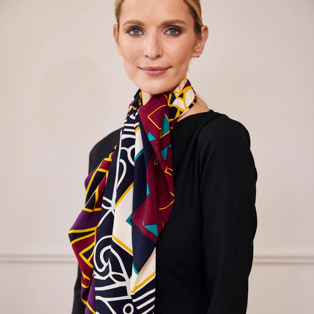 Celtic Elegance Large Scarf - Burgundy & Navy - Image 5