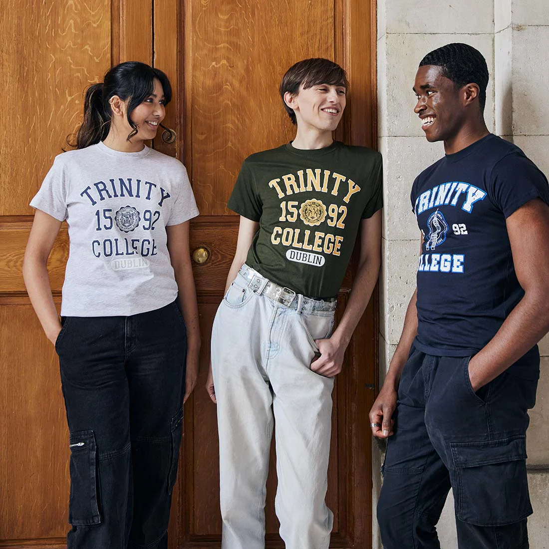 Trinity College Dublin 1592 T-Shirt Bottle Green & Mustard - Image 3