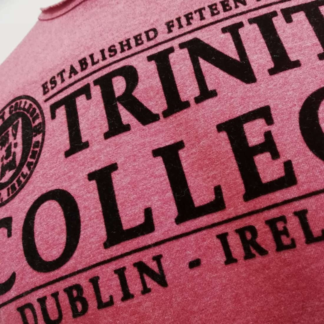 Trinity College Dublin Flock T-Shirt Burgundy Marl - Image 5