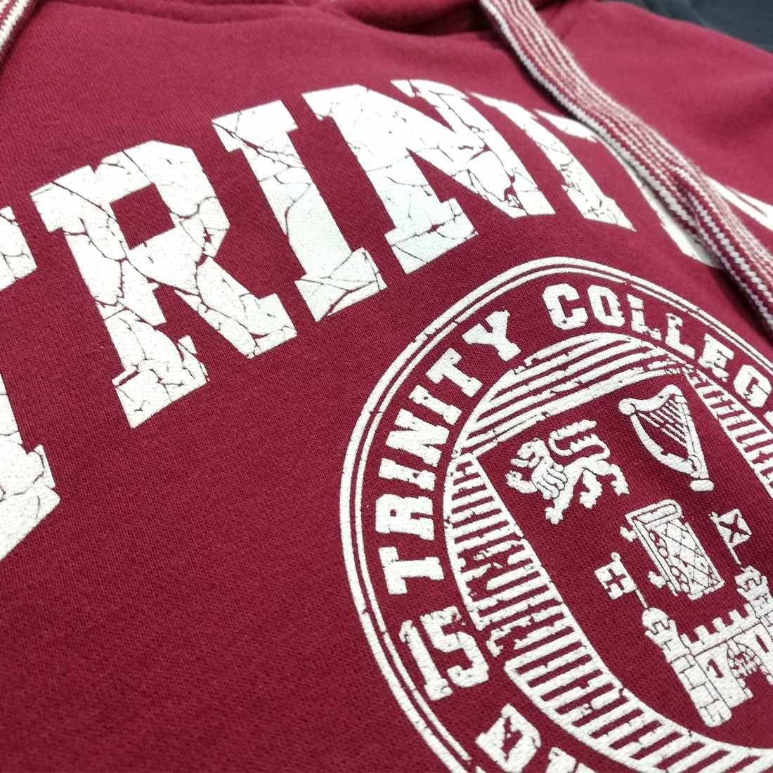Trinity College Dublin Crest Hoody Burgundy & White - Image 5
