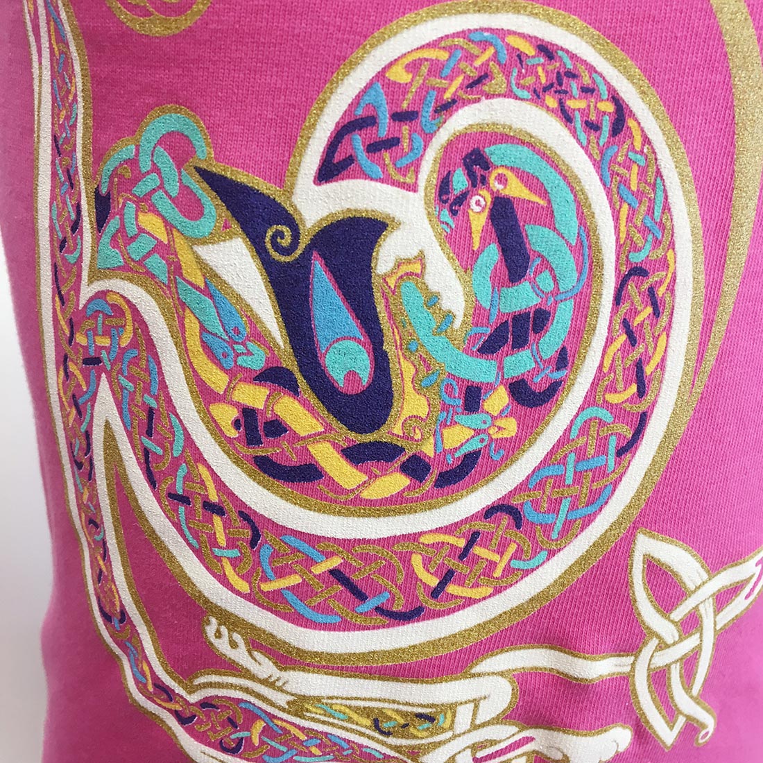 Book of Kells Celtic Swirl Frill T-shirt Pink - Image 3