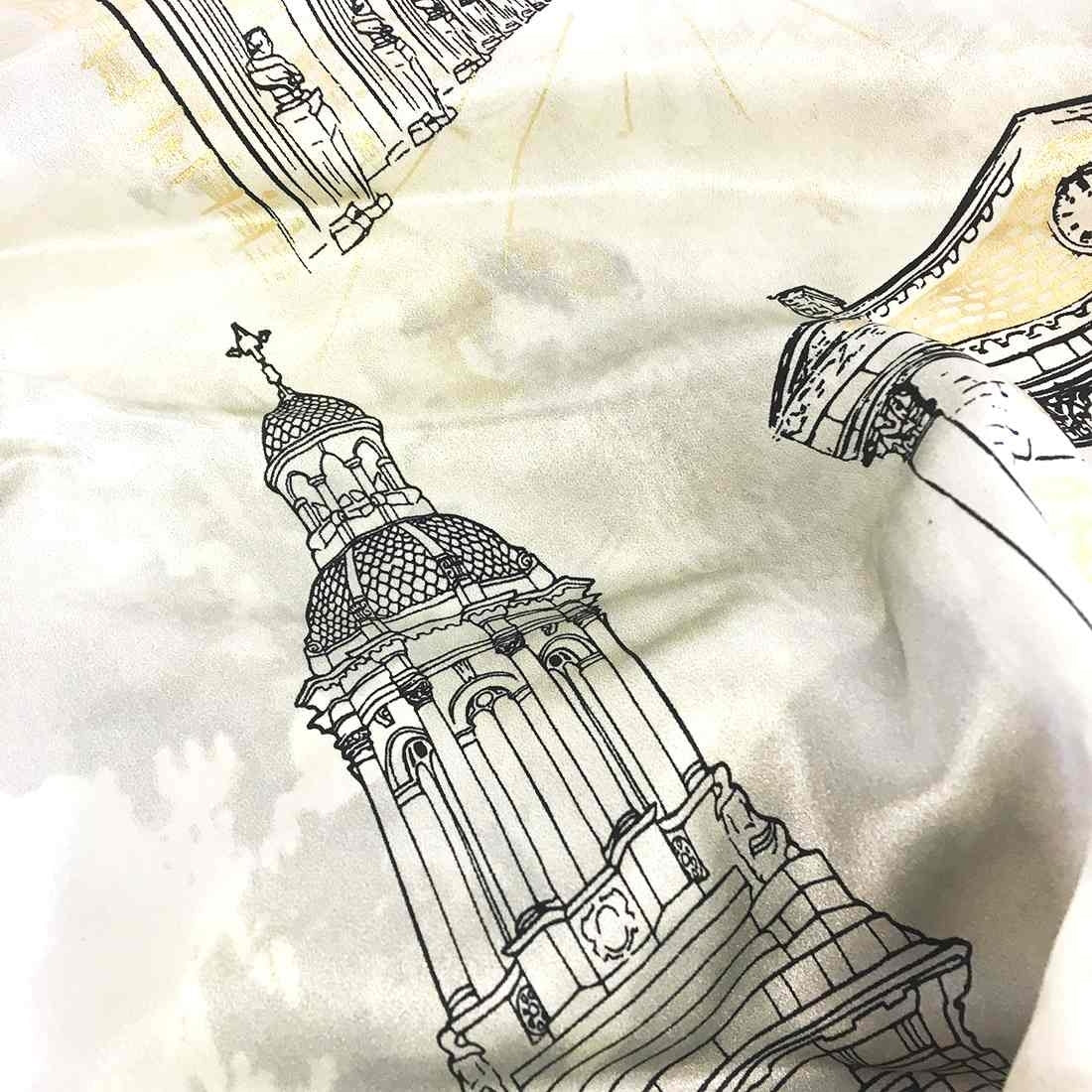 Trinity College Dublin Silk Scarf Cream & Black - Image 3