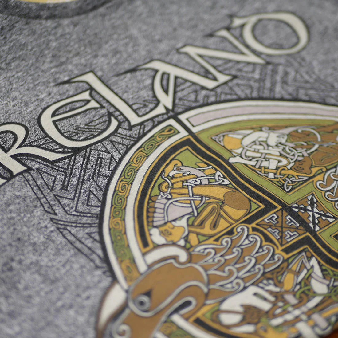 Book of Kells Celtic T-shirt Grey Grindle Ireland - Image 3