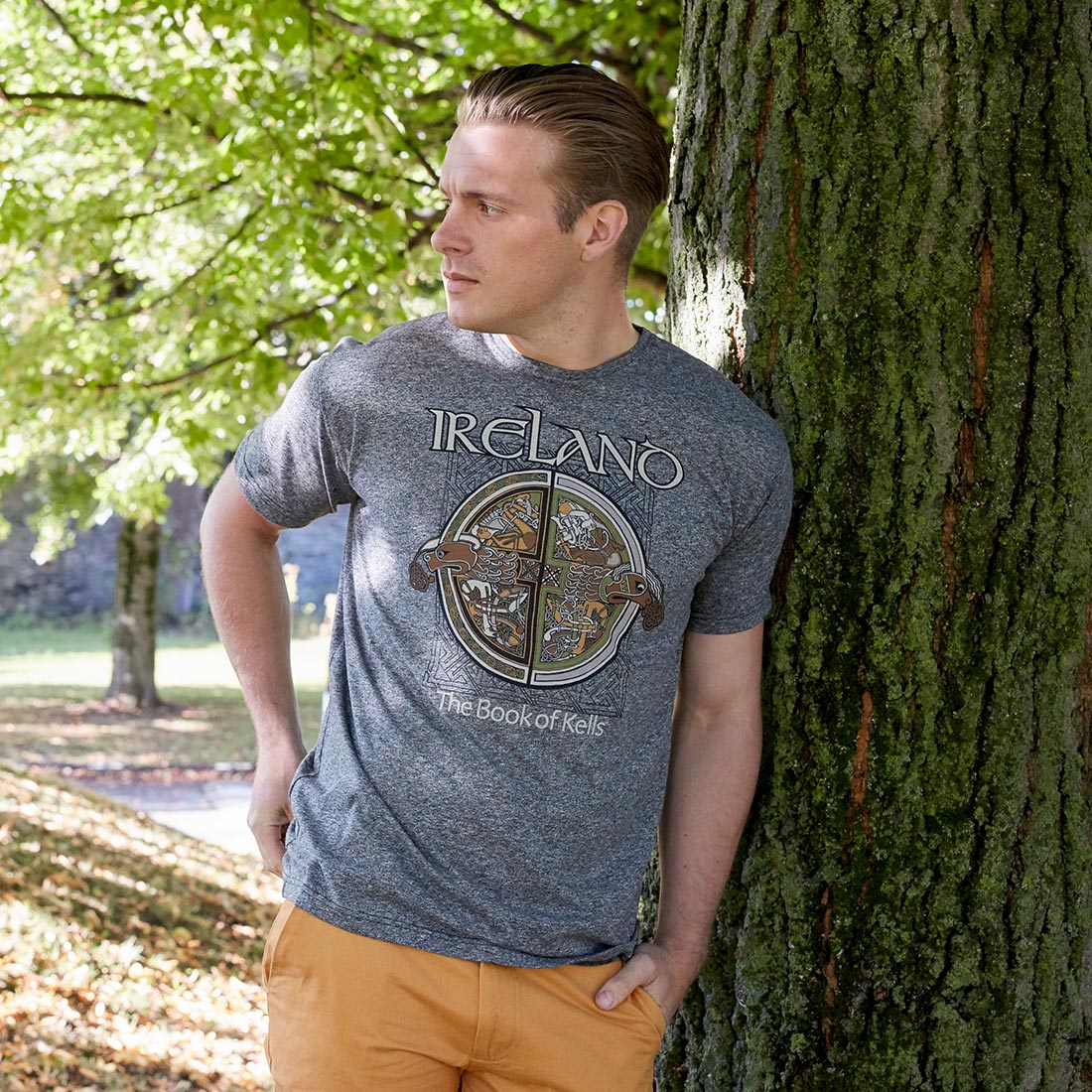 Book of Kells Celtic T-shirt Grey Grindle Ireland - Image 5
