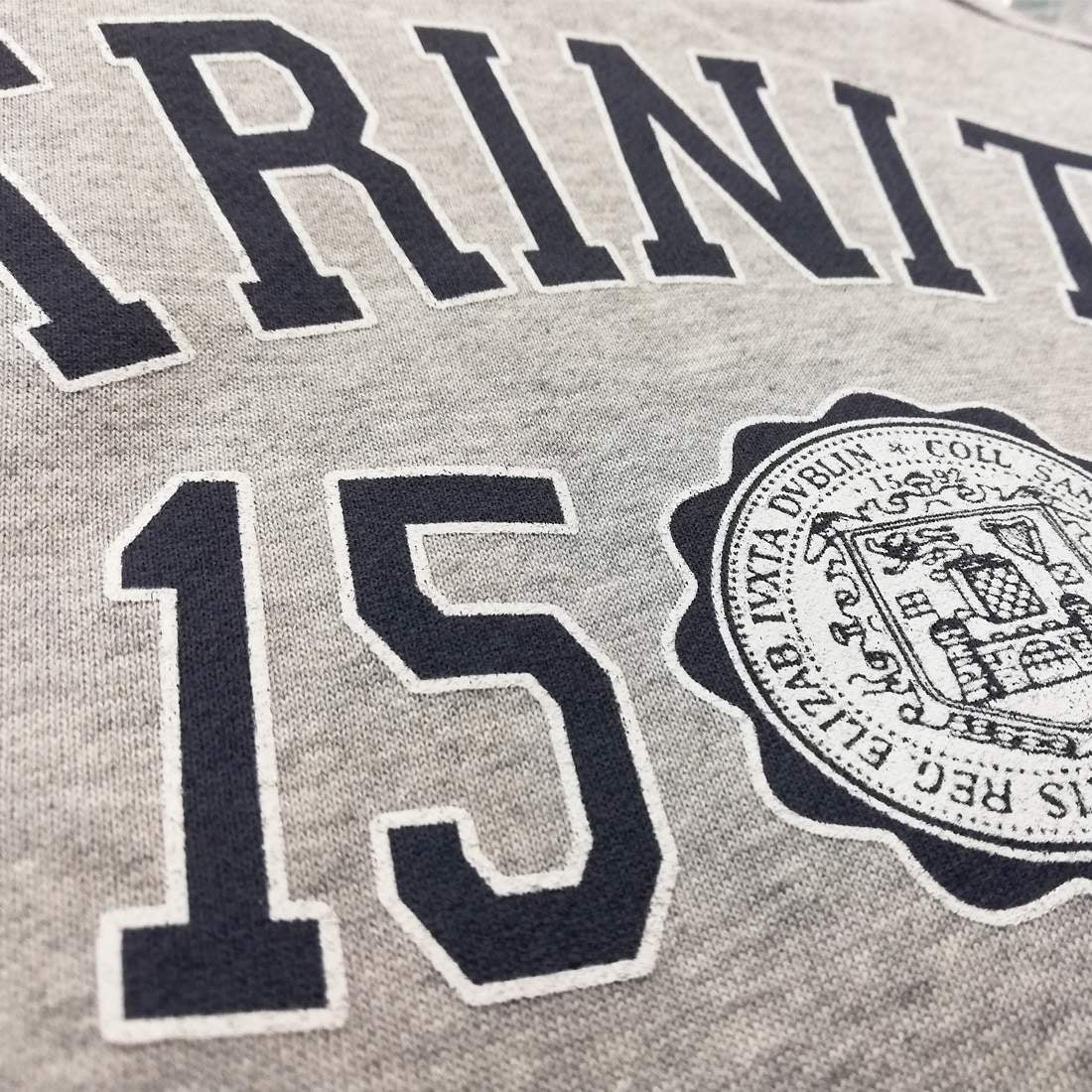 Trinity College Dublin 1592 Hoody Grey Marl And Navy - Image 6