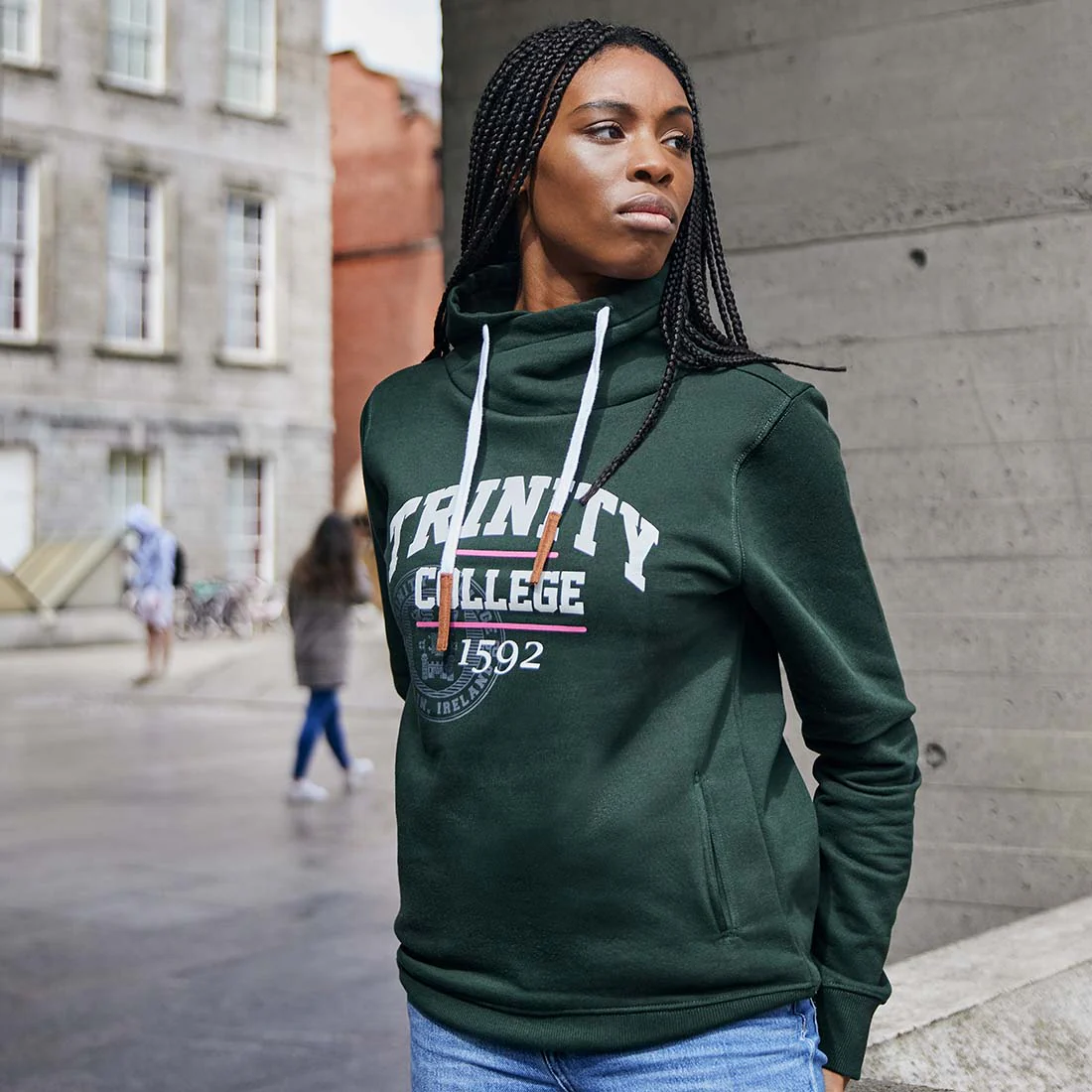 Trinity College Dublin 1592 Crossover Neck Midnight Green - Image 3