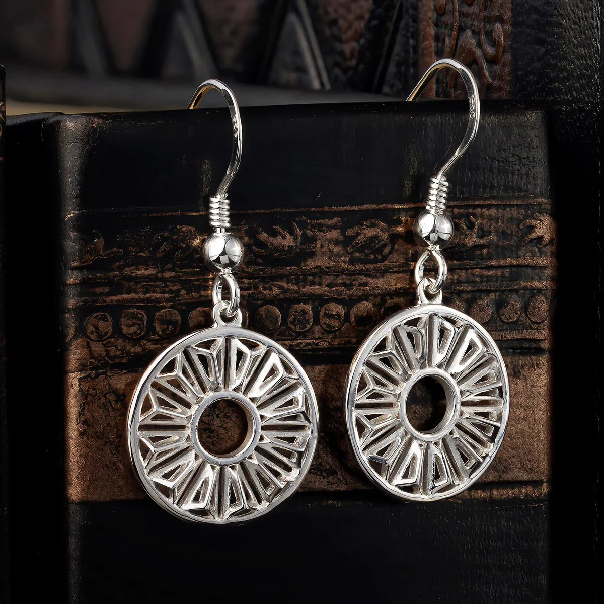 Trinity College Dublin Sterling Silver Drop Earrings Circle Door - Image 3