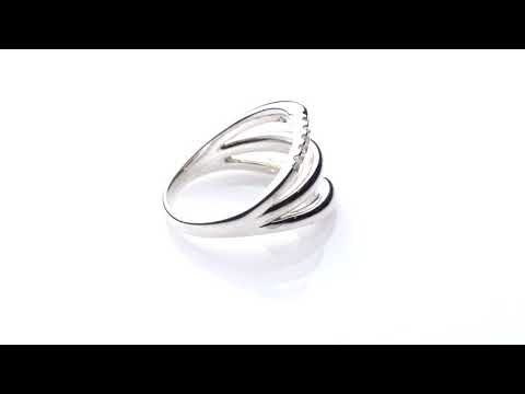 Sterling Silver Long Room Inspired Crystal Set Ring - Image 5