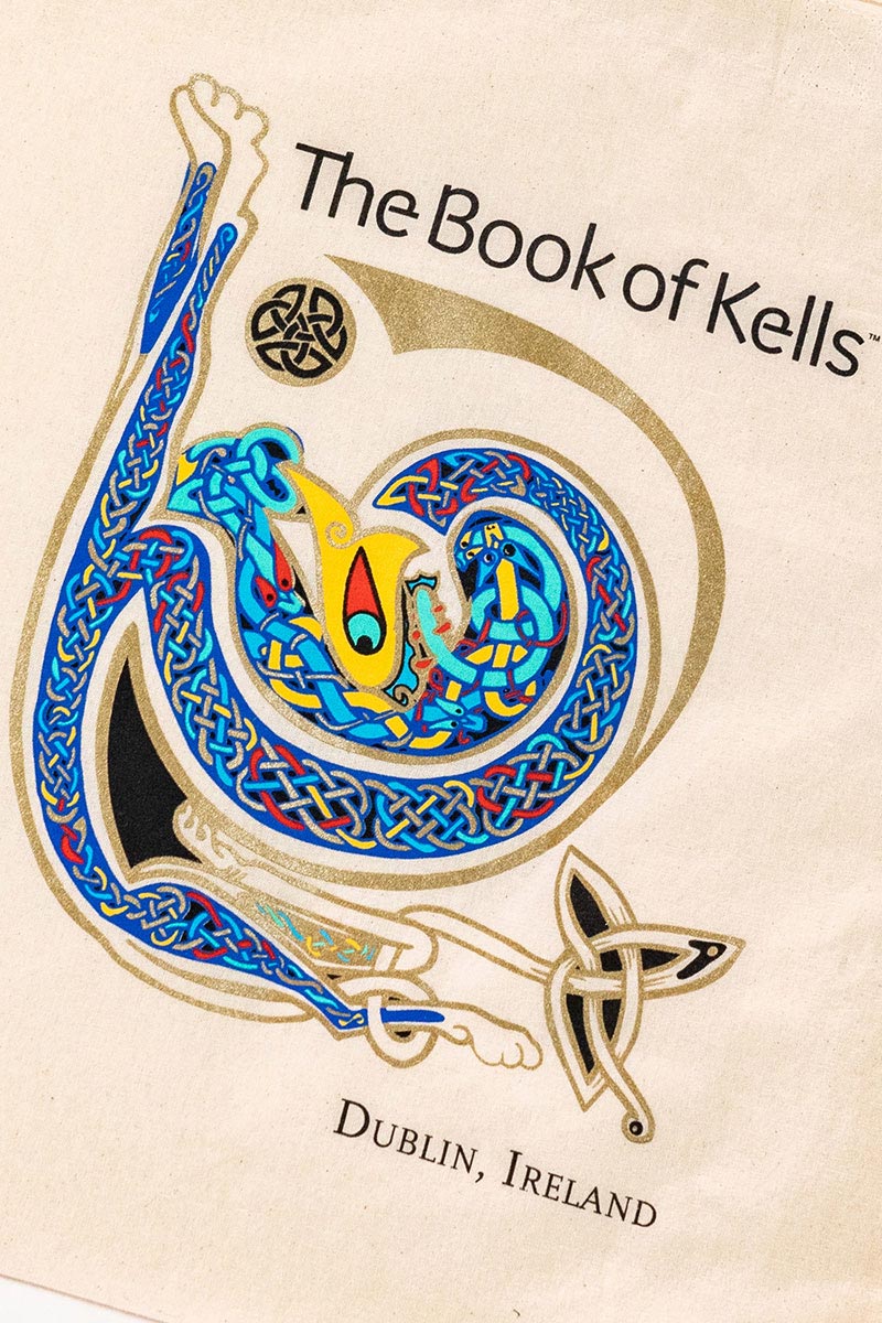 Book of Kells Celtic Knot Tote Bag Cream - Image 3