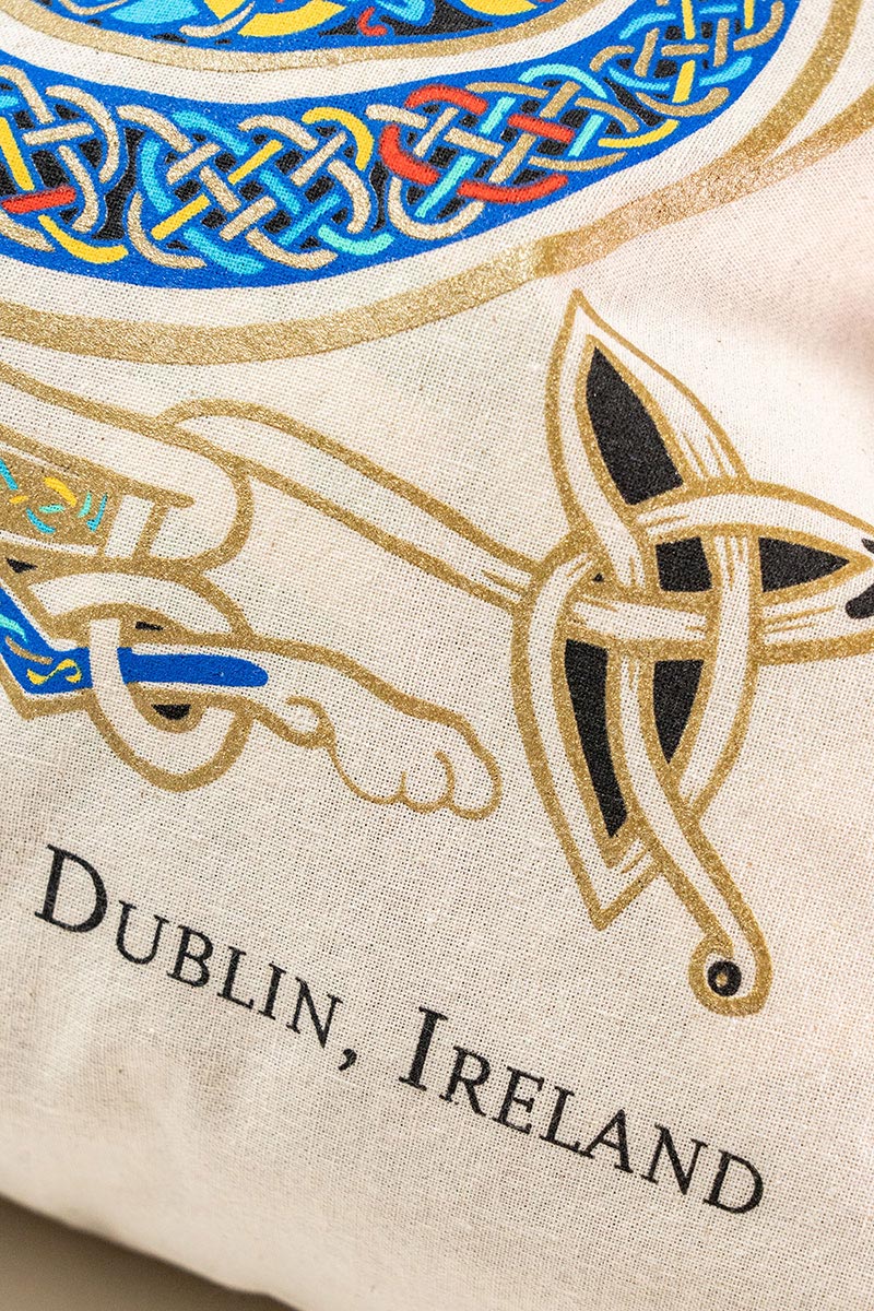 Book of Kells Celtic Knot Tote Bag Cream - Image 4