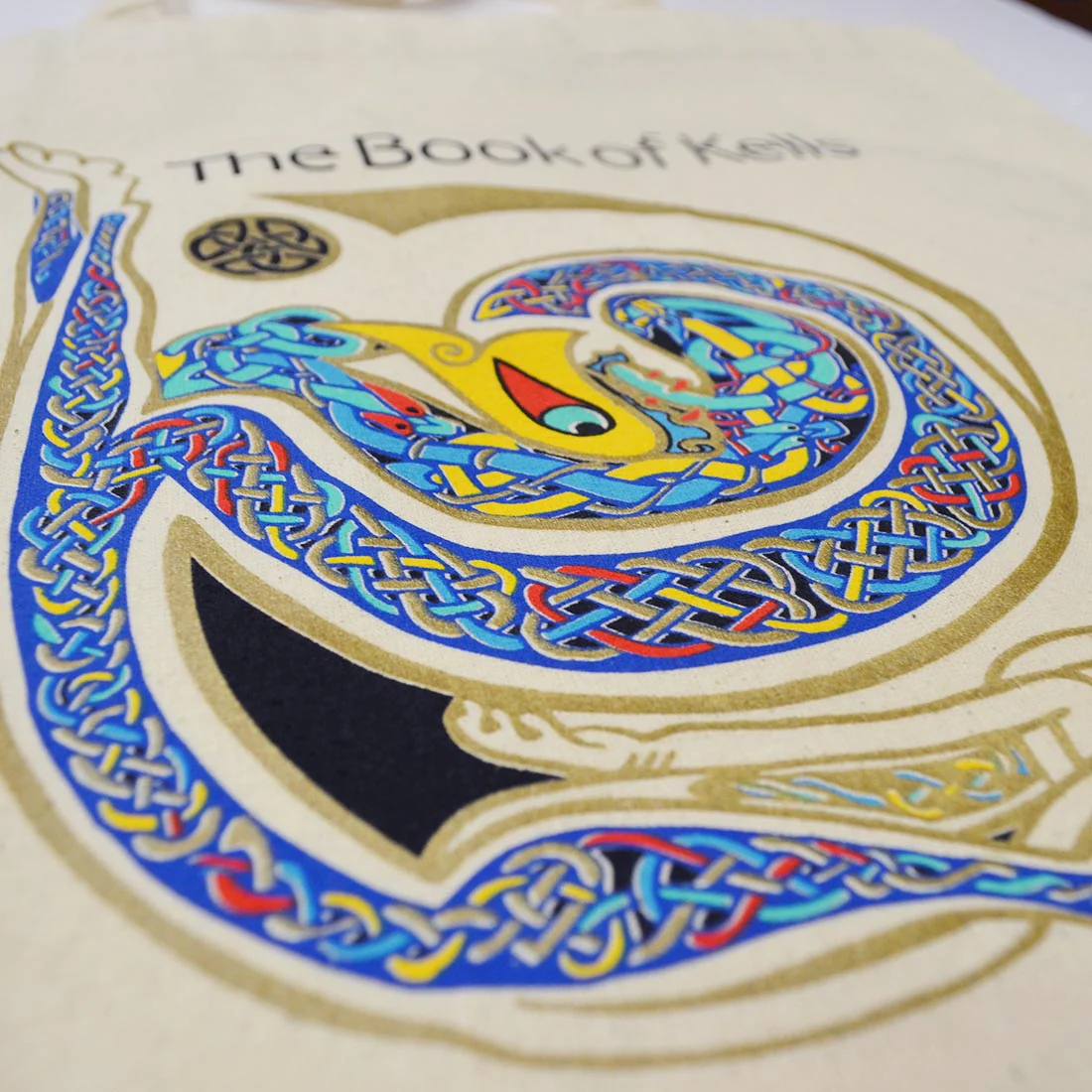 Book of Kells Celtic Knot Tote Bag Cream - Image 8