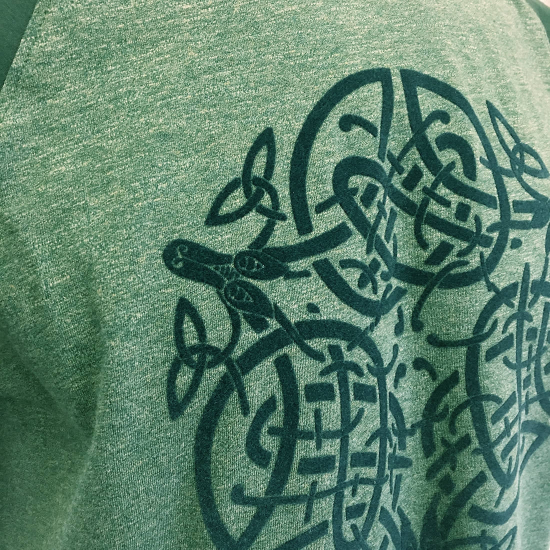 Book Of Kells  Celtic Knot T-Shirt Moss Green - Image 7