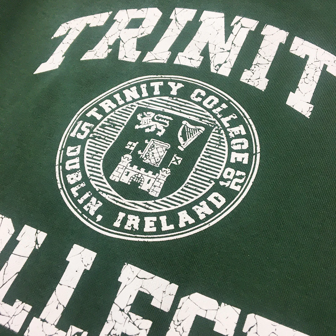 Trinity College Dublin Crest Hoody Bottle Green - Image 5