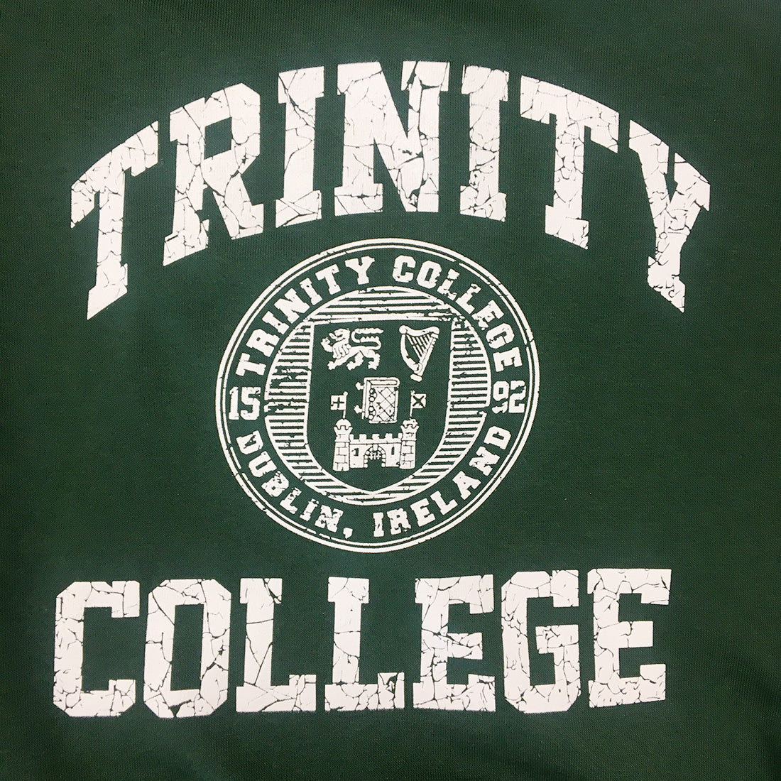 Trinity College Dublin Crest Hoody Bottle Green - Image 6