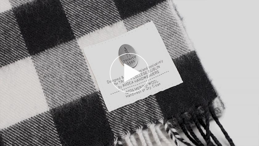 Trinity College Dublin Oscar Wilde Avoca Scarf Black Grey & White - Image 10