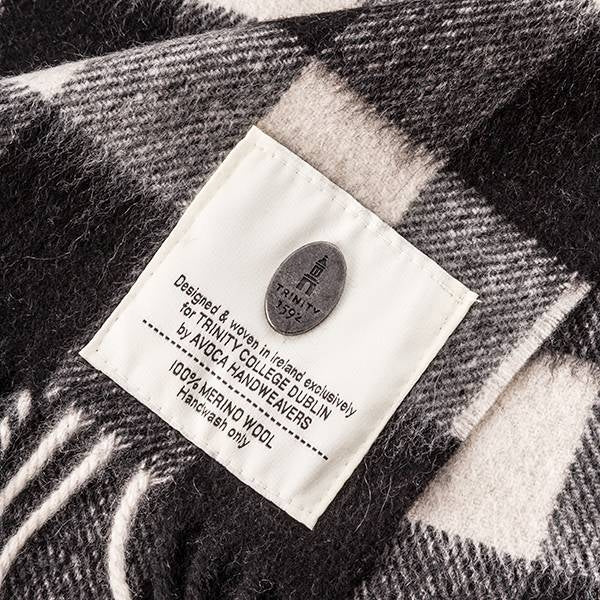 Trinity College Dublin Oscar Wilde Avoca Scarf Black Grey & White - Image 4