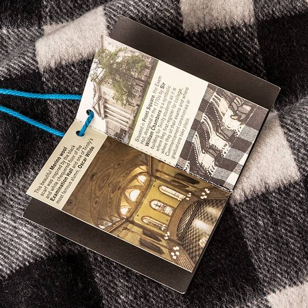 Trinity College Dublin Oscar Wilde Avoca Scarf Black Grey & White - Image 7