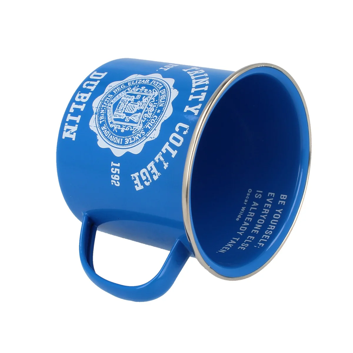 Trinity College Dublin Crest Enamel Mug Blue - Image 3