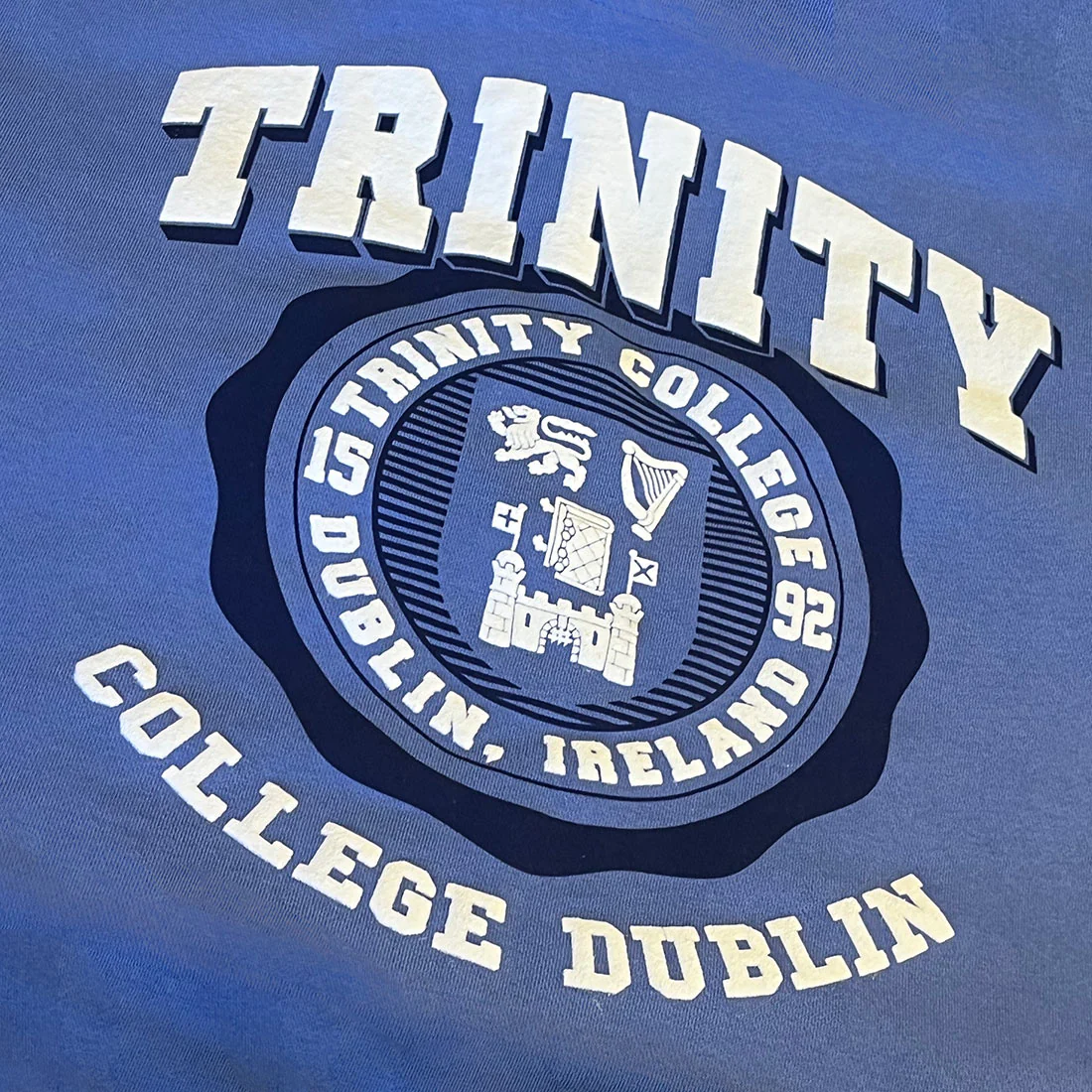 Trinity College Dublin Cornflower Blue Trinity Crest Hoody - Image 3