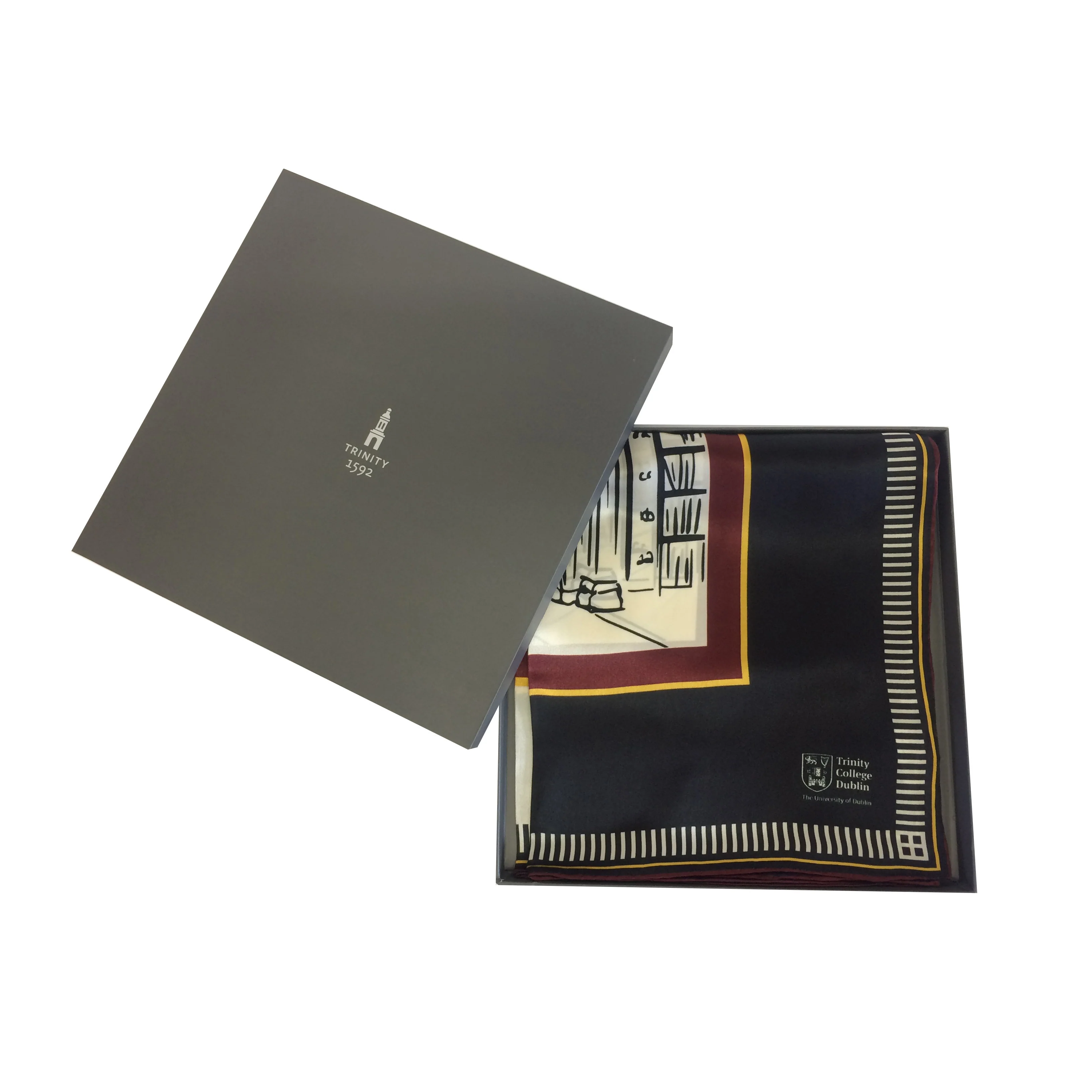 Trinity College Dublin Long Room Architecture Silk Scarf - Image 5