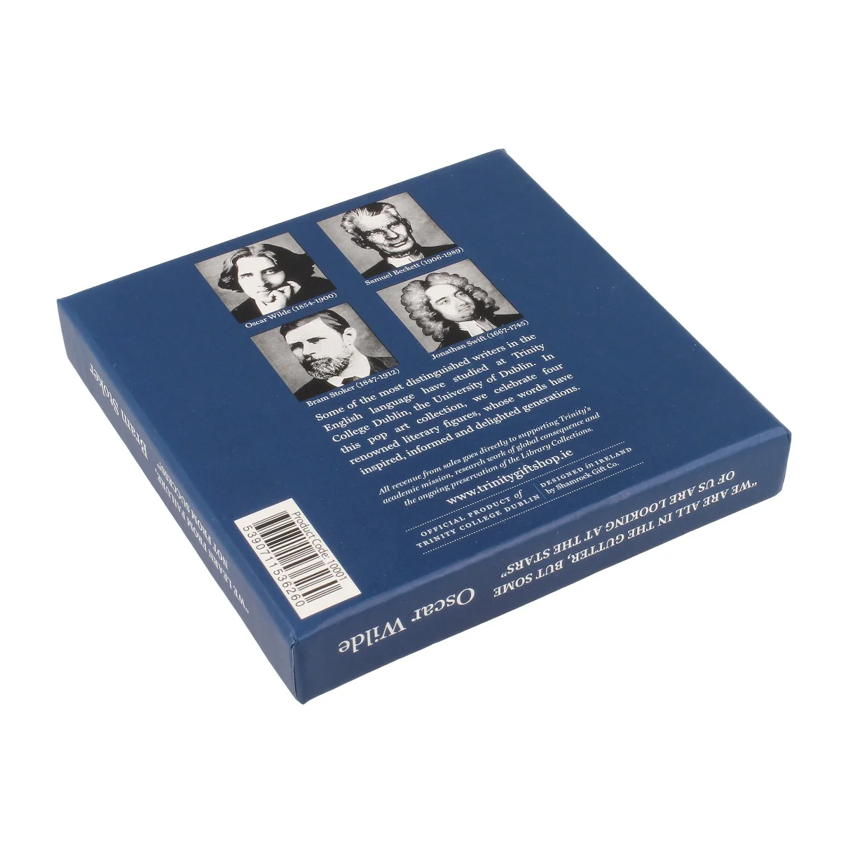 Trinity College Dublin Writers 4pk Coasters Blue, Orange and Green - Image 3